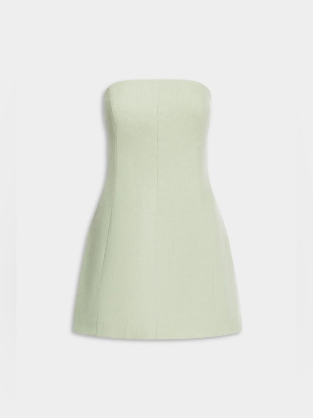 Venroy Mint Green Strapless 100% Linen Structured Corset Mini Dress NWOT - Picture 2 of 16